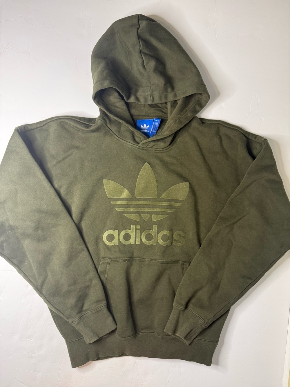adidas Olive Logo Hooded Sweatshirt